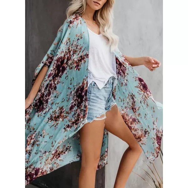 Dokotoo Womens 2023 Fashion Summer Print Kimono Casual Cardigans Loose Cover ups