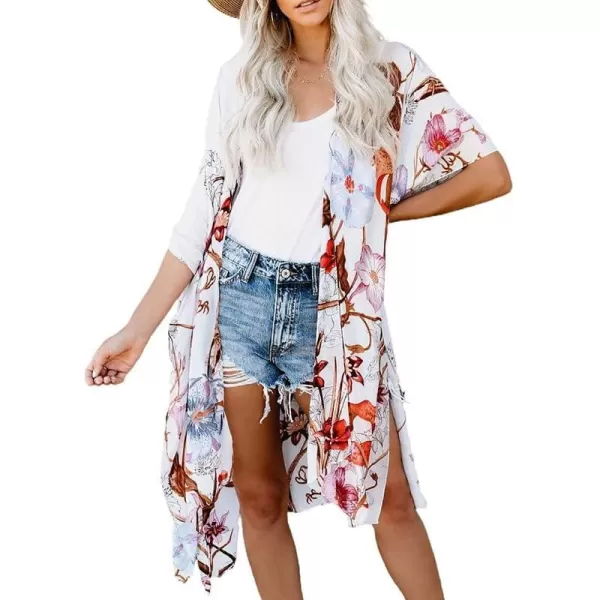 Dokotoo Womens 2023 Fashion Summer Print Kimono Casual Cardigans Loose Cover ups