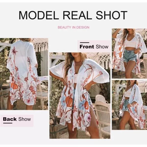 Dokotoo Womens 2023 Fashion Summer Print Kimono Casual Cardigans Loose Cover ups