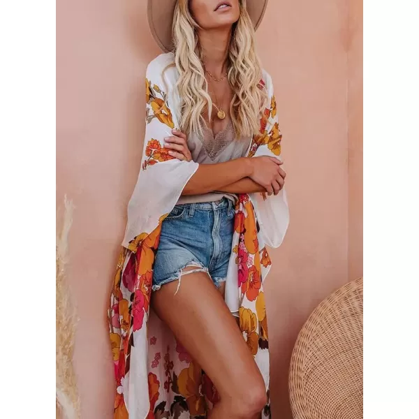 Dokotoo Womens 2023 Fashion Summer Print Kimono Casual Cardigans Loose Cover ups
