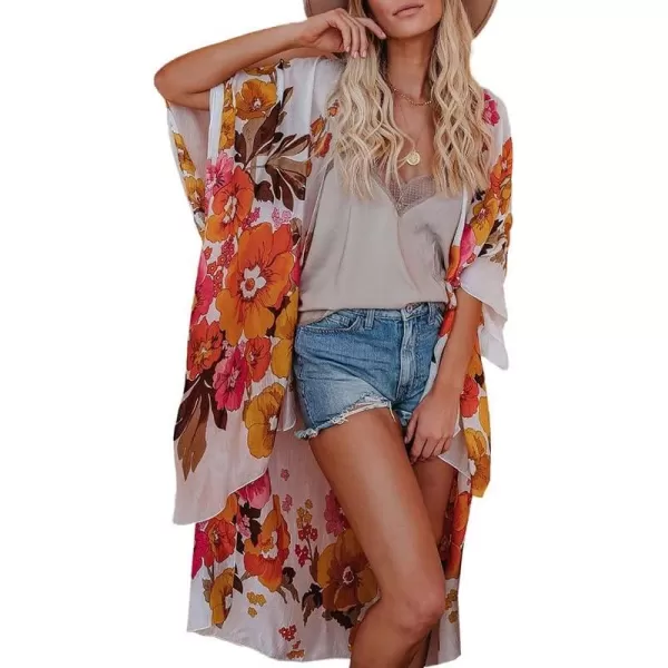 Dokotoo Womens 2023 Fashion Summer Print Kimono Casual Cardigans Loose Cover ups
