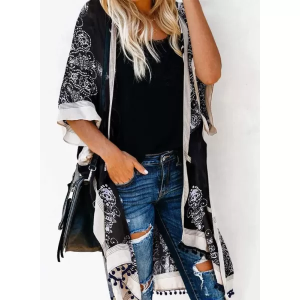 Dokotoo Womens 2023 Fashion Summer Print Kimono Casual Cardigans Loose Cover ups