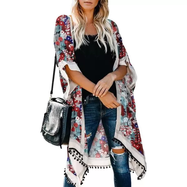 Dokotoo Womens 2023 Fashion Summer Print Kimono Casual Cardigans Loose Cover ups