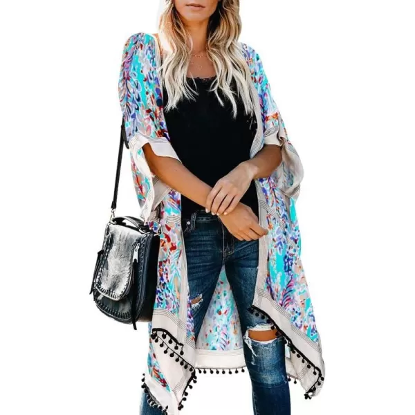 Dokotoo Womens 2023 Fashion Summer Print Kimono Casual Cardigans Loose Cover ups