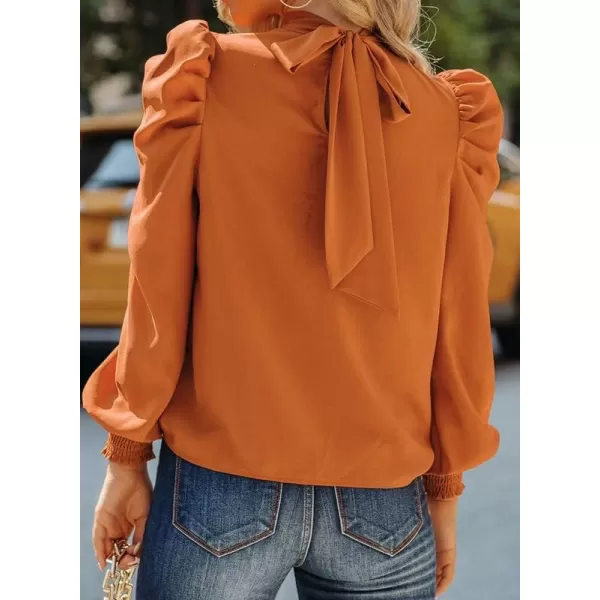 Dokotoo Womens 2023 Long Sleeve High Neck Puff Long Sleeve Casual Loose Shirts Tops and Blouses
