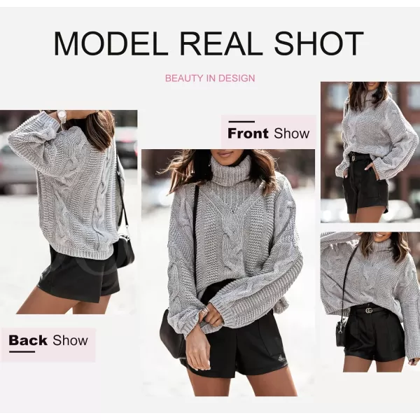 Dokotoo Womens 2023 Loose Oversized Casual Turtle Neck Sweater Pullover Top