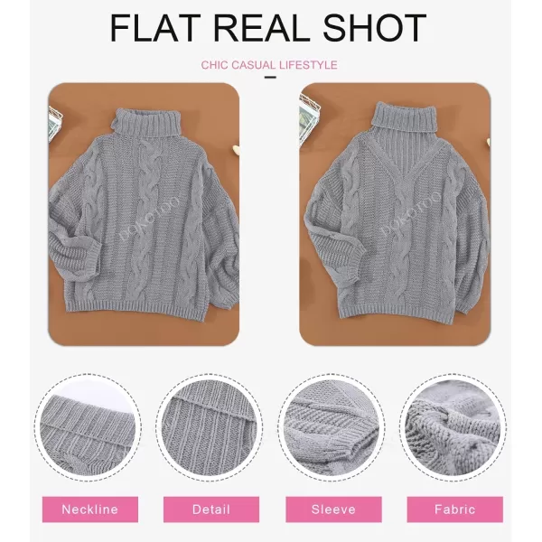 Dokotoo Womens 2023 Loose Oversized Casual Turtle Neck Sweater Pullover Top