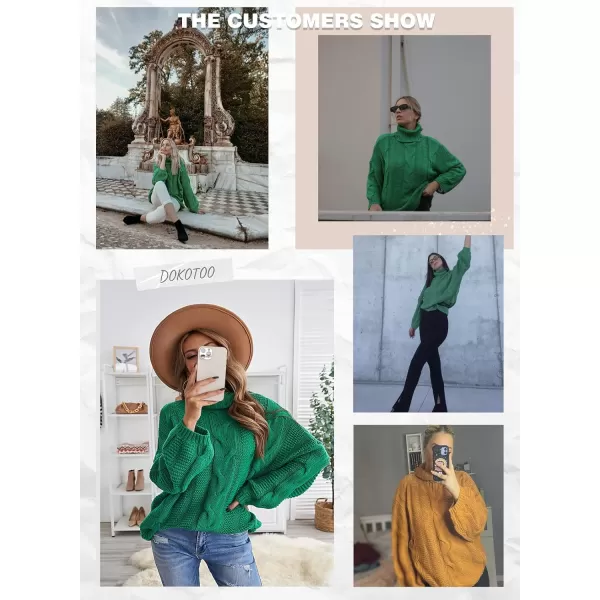 Dokotoo Womens 2023 Loose Oversized Casual Turtle Neck Sweater Pullover Top
