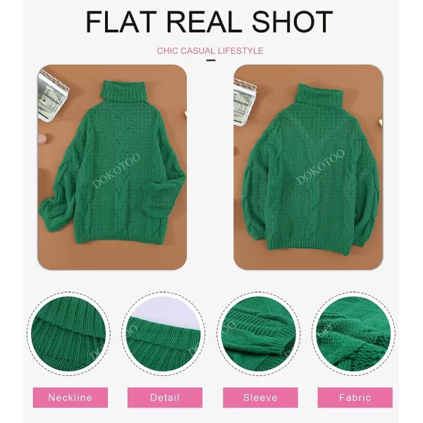 Dokotoo Womens 2023 Loose Oversized Casual Turtle Neck Sweater Pullover Top