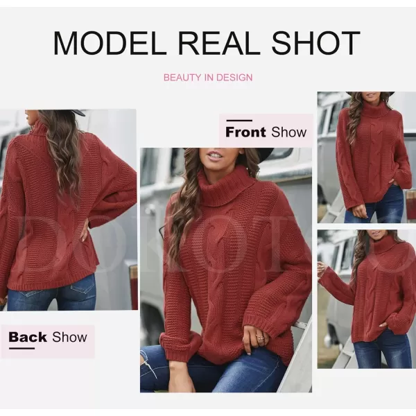 Dokotoo Womens 2023 Loose Oversized Casual Turtle Neck Sweater Pullover Top