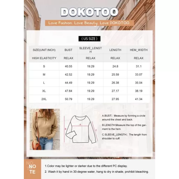 Dokotoo Womens 2023 Loose Oversized Casual Turtle Neck Sweater Pullover Top