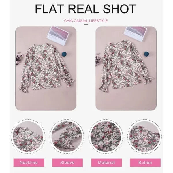 Dokotoo Womens 2023 Summer Long Sleeve Ruffle Bubble Sleeve Casual Loose Shirts Tops and Blouses
