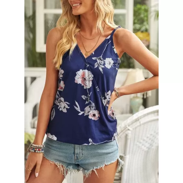 Dokotoo Womens 2023 V Neck Camisole Leaf Print Tanks Tops and Blouse S-XXL
