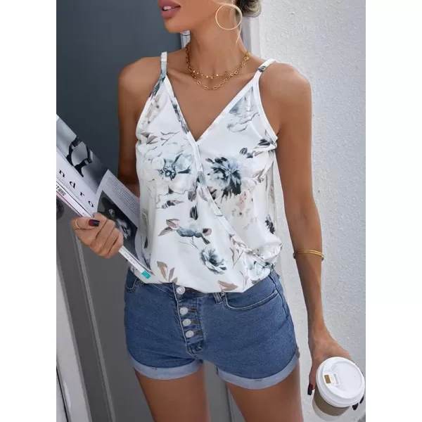 Dokotoo Womens 2023 V Neck Camisole Leaf Print Tanks Tops and Blouse S-XXL