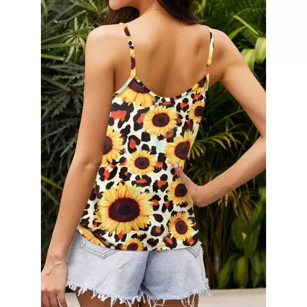 Dokotoo Womens 2023 V Neck Camisole Leaf Print Tanks Tops and Blouse S-XXL