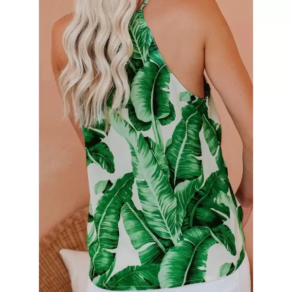 Dokotoo Womens 2023 V Neck Camisole Leaf Print Tanks Tops and Blouse S-XXL