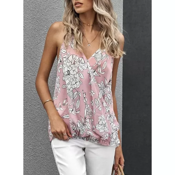 Dokotoo Womens 2023 V Neck Camisole Leaf Print Tanks Tops and Blouse S-XXL