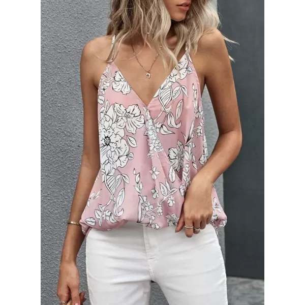 Dokotoo Womens 2023 V Neck Camisole Leaf Print Tanks Tops and Blouse S-XXL