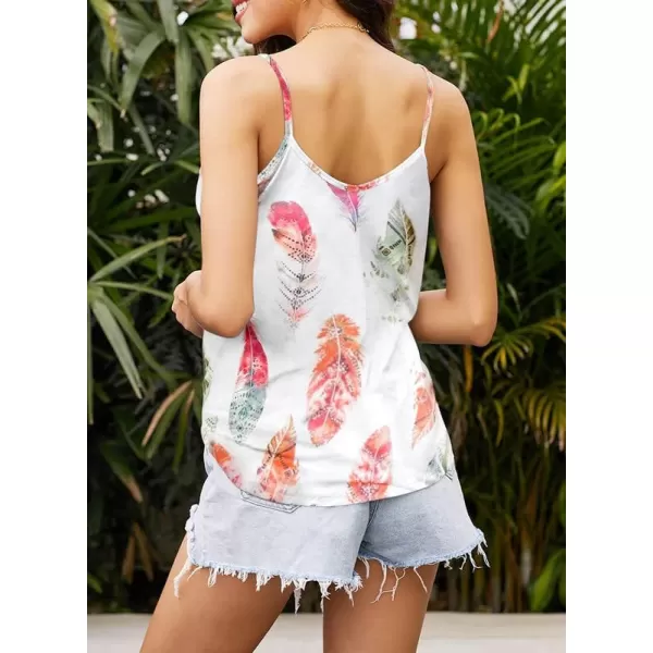 Dokotoo Womens 2023 V Neck Camisole Leaf Print Tanks Tops and Blouse S-XXL