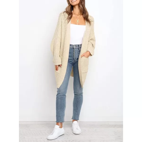 Dokotoo Womens 2023 Winter Fall Casual Open Front Knit Long Cardigans Sweaters Coats
