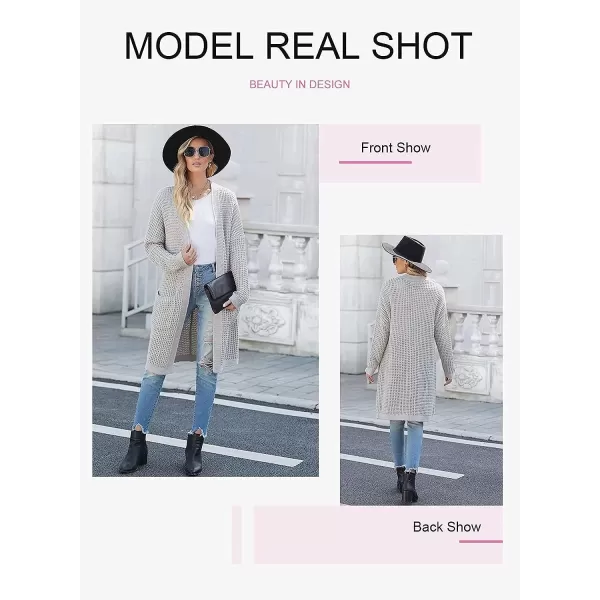 Dokotoo Womens 2023 Winter Fall Casual Open Front Knit Long Cardigans Sweaters Coats