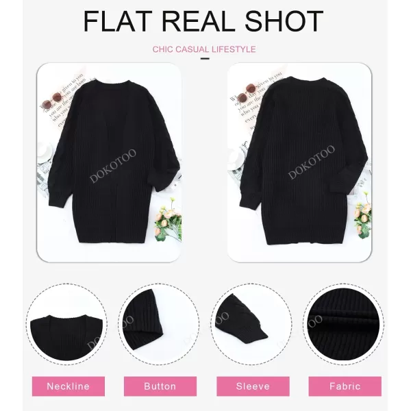 Dokotoo Womens 2023 Winter Fall Casual Open Front Knit Long Cardigans Sweaters Coats
