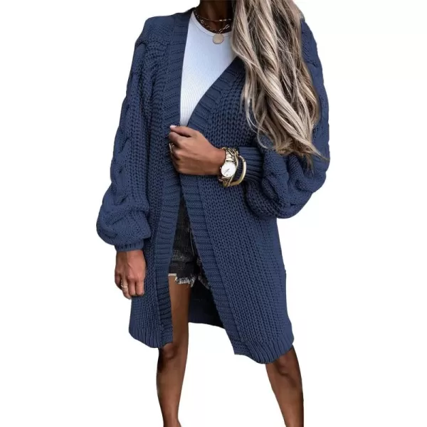 Dokotoo Womens 2023 Winter Fall Casual Open Front Knit Long Cardigans Sweaters Coats