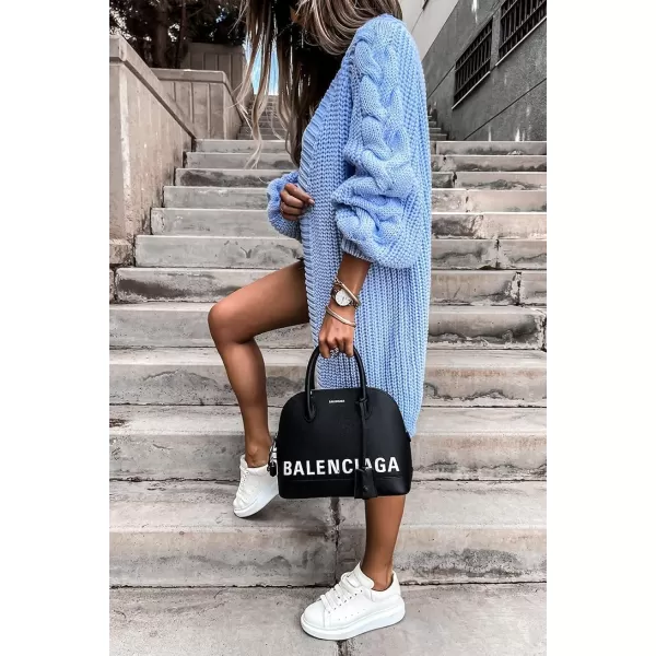 Dokotoo Womens 2023 Winter Fall Casual Open Front Knit Long Cardigans Sweaters Coats