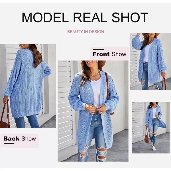 Dokotoo Womens 2023 Winter Fall Casual Open Front Knit Long Cardigans Sweaters Coats