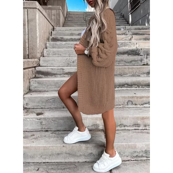 Dokotoo Womens 2023 Winter Fall Casual Open Front Knit Long Cardigans Sweaters Coats