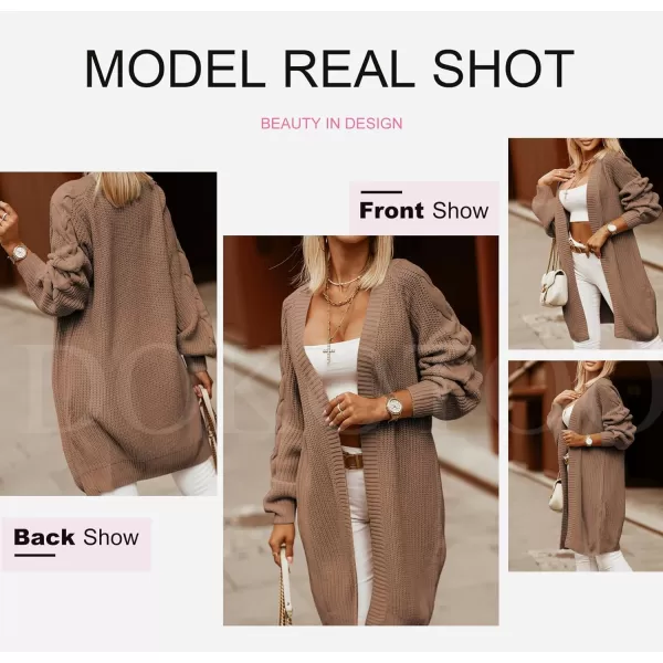 Dokotoo Womens 2023 Winter Fall Casual Open Front Knit Long Cardigans Sweaters Coats