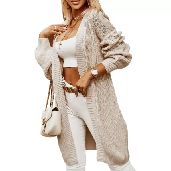 Dokotoo Womens 2023 Winter Fall Casual Open Front Knit Long Cardigans Sweaters Coats