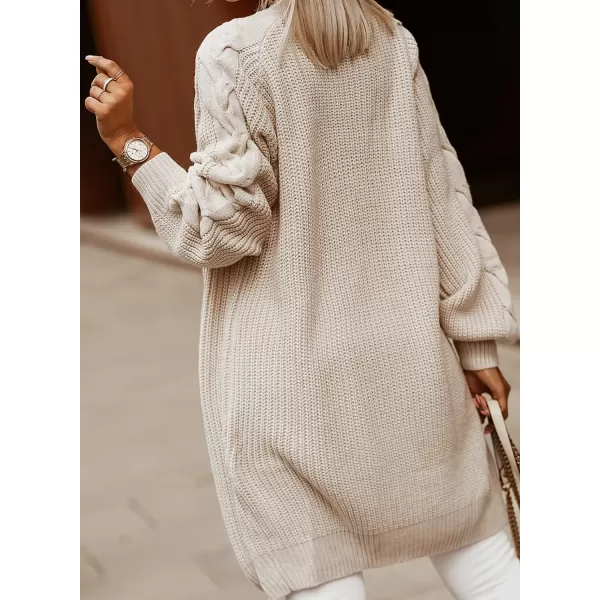 Dokotoo Womens 2023 Winter Fall Casual Open Front Knit Long Cardigans Sweaters Coats