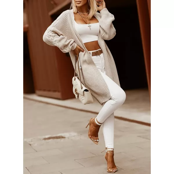 Dokotoo Womens 2023 Winter Fall Casual Open Front Knit Long Cardigans Sweaters Coats