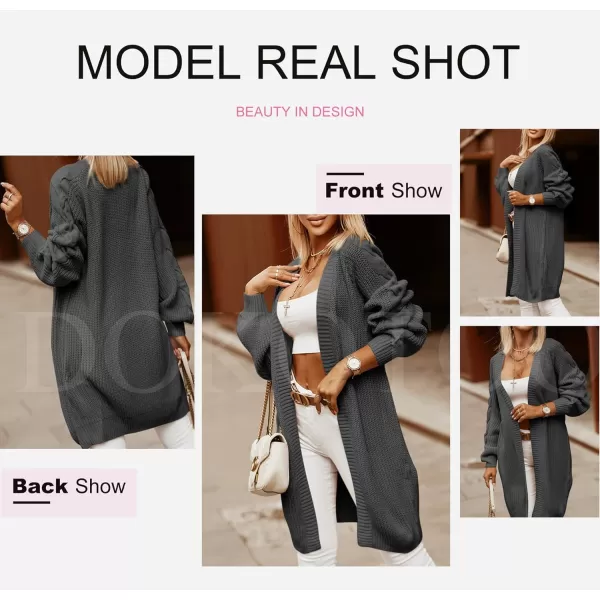 Dokotoo Womens 2023 Winter Fall Casual Open Front Knit Long Cardigans Sweaters Coats