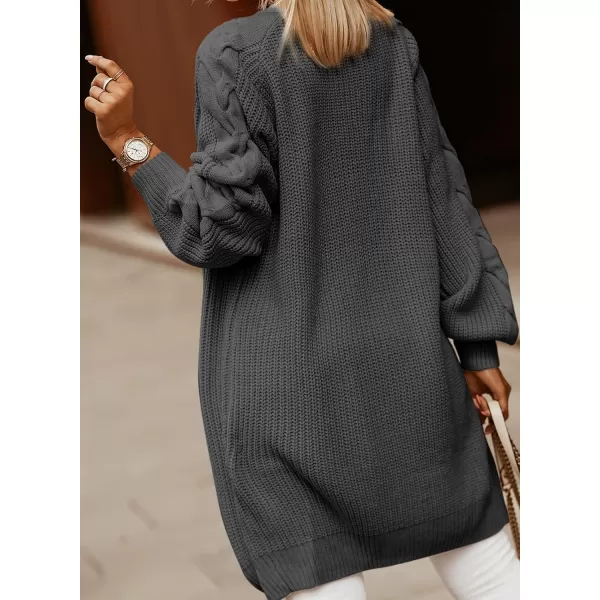 Dokotoo Womens 2023 Winter Fall Casual Open Front Knit Long Cardigans Sweaters Coats