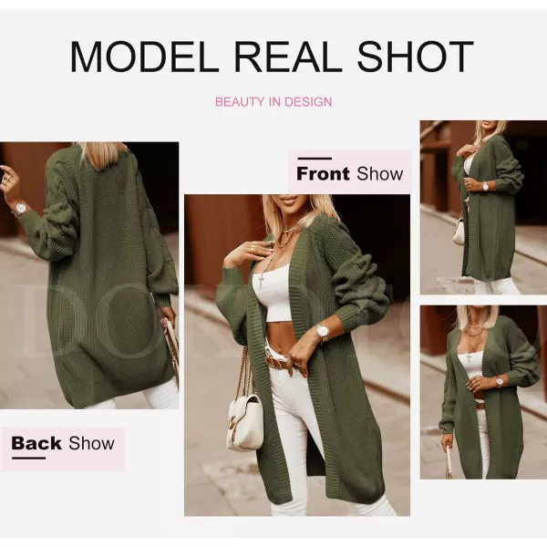 Dokotoo Womens 2023 Winter Fall Casual Open Front Knit Long Cardigans Sweaters Coats