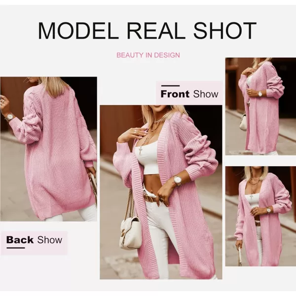 Dokotoo Womens 2023 Winter Fall Casual Open Front Knit Long Cardigans Sweaters Coats