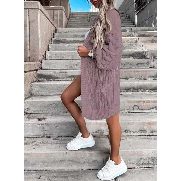 Dokotoo Womens 2023 Winter Fall Casual Open Front Knit Long Cardigans Sweaters Coats