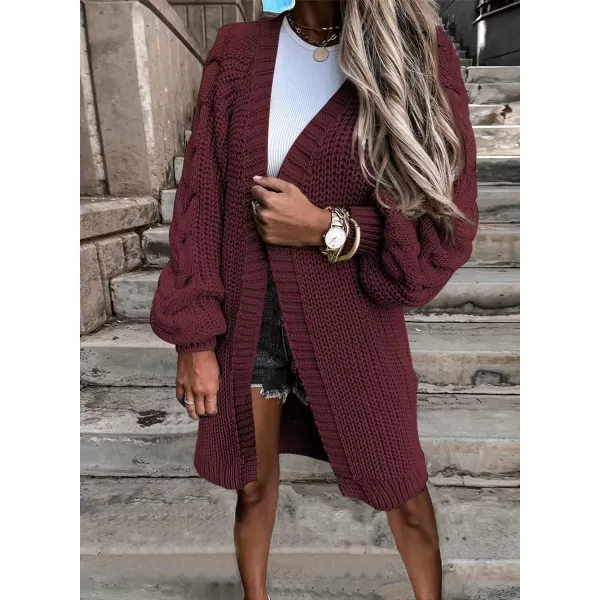 Dokotoo Womens 2023 Winter Fall Casual Open Front Knit Long Cardigans Sweaters Coats