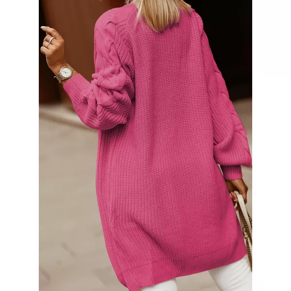 Dokotoo Womens 2023 Winter Fall Casual Open Front Knit Long Cardigans Sweaters Coats