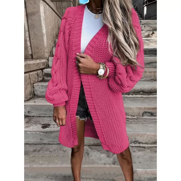 Dokotoo Womens 2023 Winter Fall Casual Open Front Knit Long Cardigans Sweaters Coats