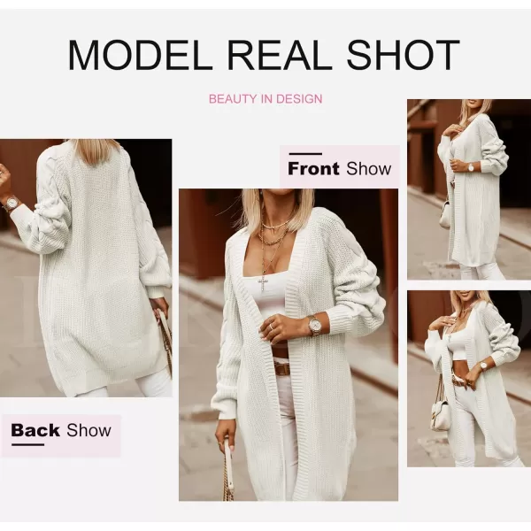 Dokotoo Womens 2023 Winter Fall Casual Open Front Knit Long Cardigans Sweaters Coats