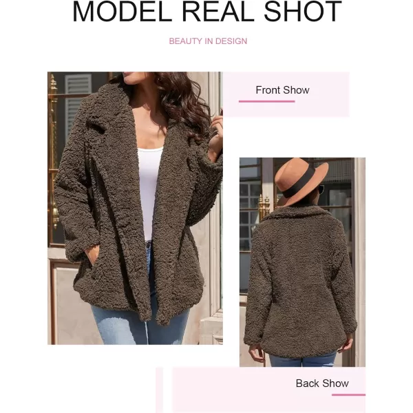 Dokotoo Womens 2023 Winter Fleece Teddy Bear Sherpa Jacket Coats with Pockets Outerwear