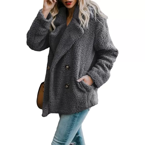 Dokotoo Womens 2023 Winter Fleece Teddy Bear Sherpa Jacket Coats with Pockets Outerwear