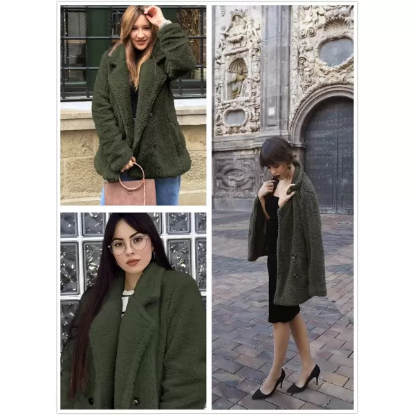 Dokotoo Womens 2023 Winter Fleece Teddy Bear Sherpa Jacket Coats with Pockets Outerwear