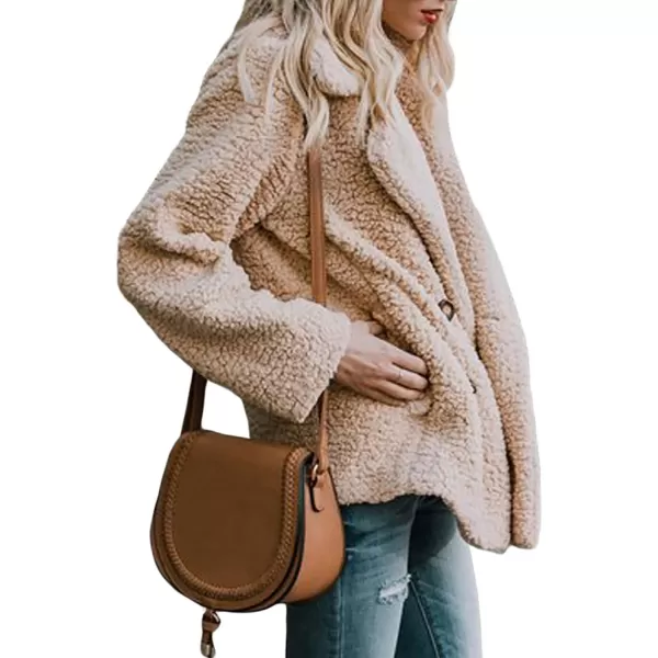 Dokotoo Womens 2023 Winter Fleece Teddy Bear Sherpa Jacket Coats with Pockets Outerwear