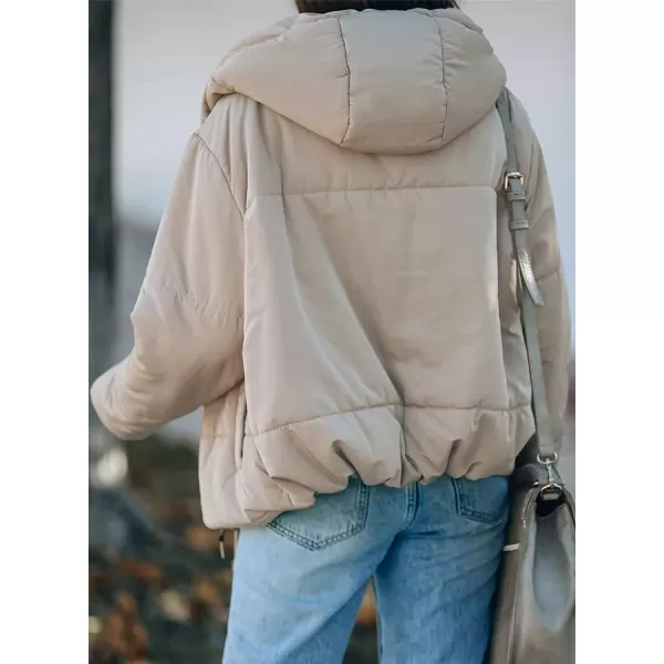 Dokotoo Womens 2023 Winter Full Zipper Hooded Puffer Jacket Short Coat with Pockets
