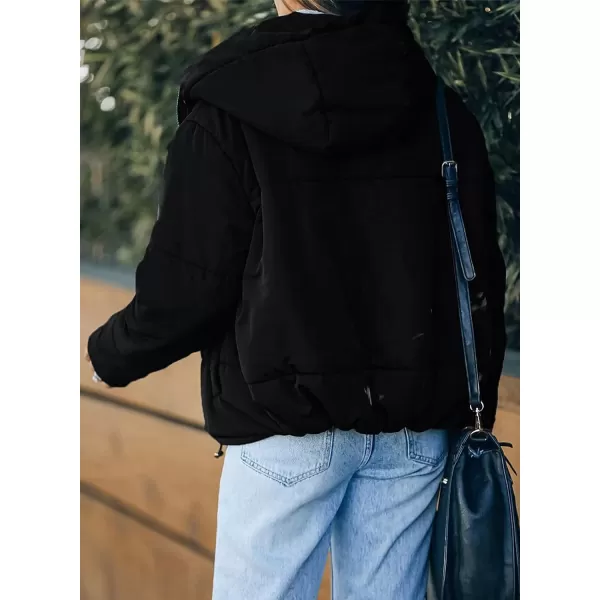 Dokotoo Womens 2023 Winter Full Zipper Hooded Puffer Jacket Short Coat with Pockets
