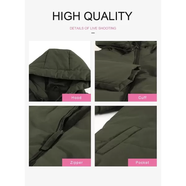 Dokotoo Womens 2023 Winter Full Zipper Hooded Puffer Jacket Short Coat with Pockets